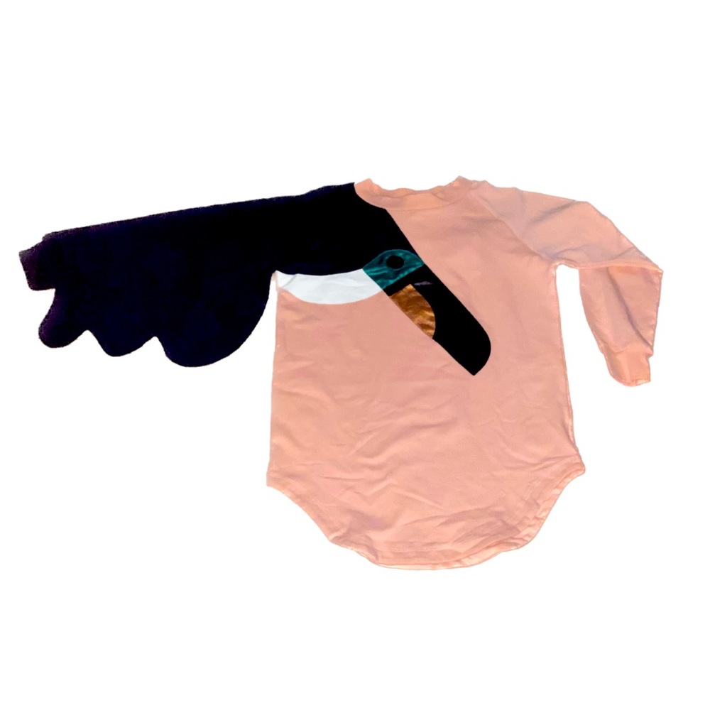 Long-Sleeve Kids Pink Toucan Graphic Top
